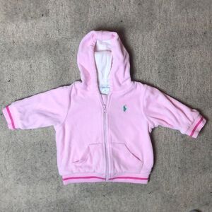 Ralph Lauren Pink Track Jacker Hoodie | 9M